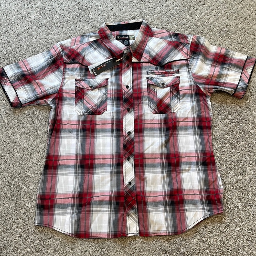 Men's Red & Black Plaid Shirt